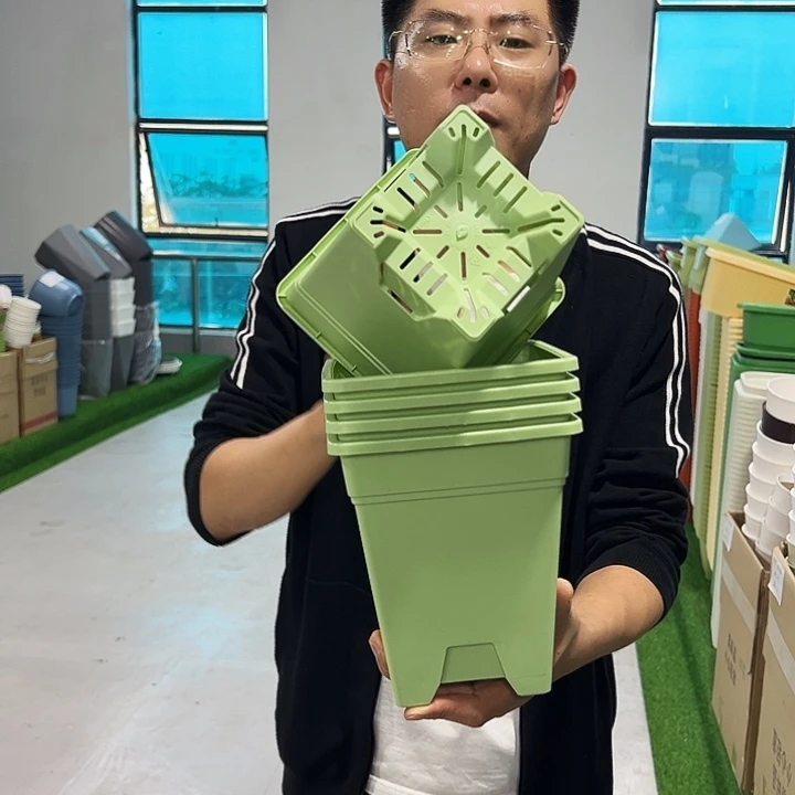 正品方盆口16高18果绿5只无托