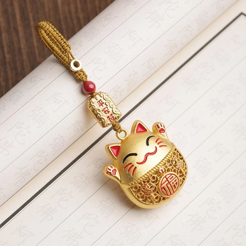 高档招财猫咪钥匙扣汽车钥匙包包挂件男女款式可爱个性创意钥匙链