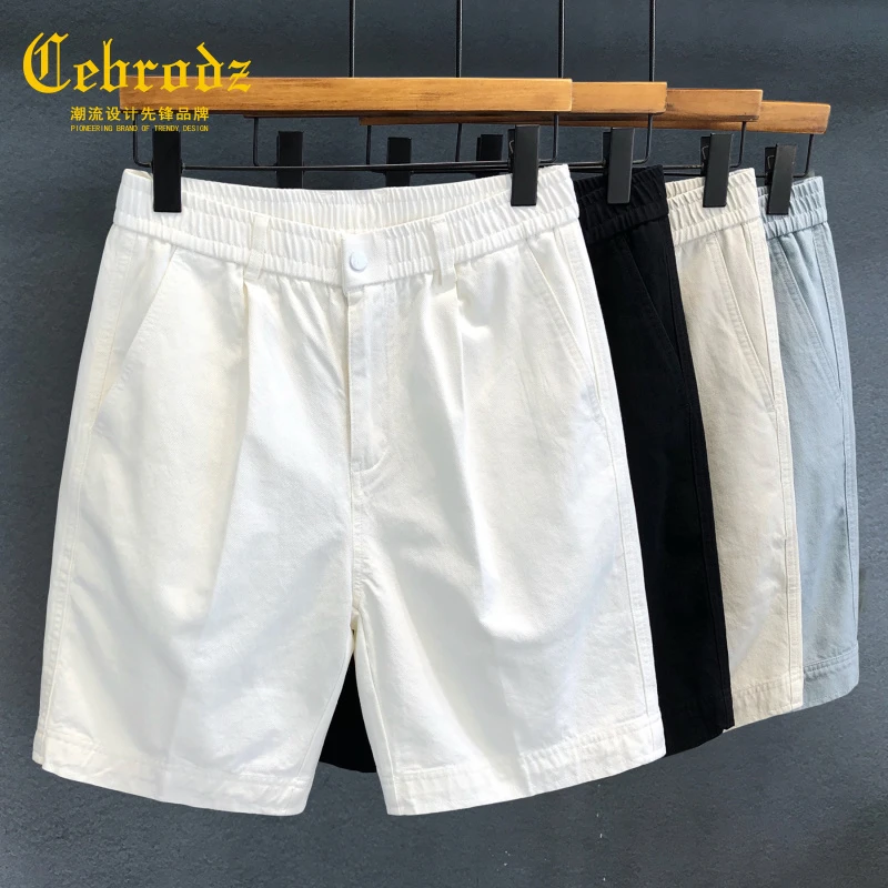 法国Cebrodz专柜进口精梳纯棉休闲短裤男士休闲裤五分裤子男中裤