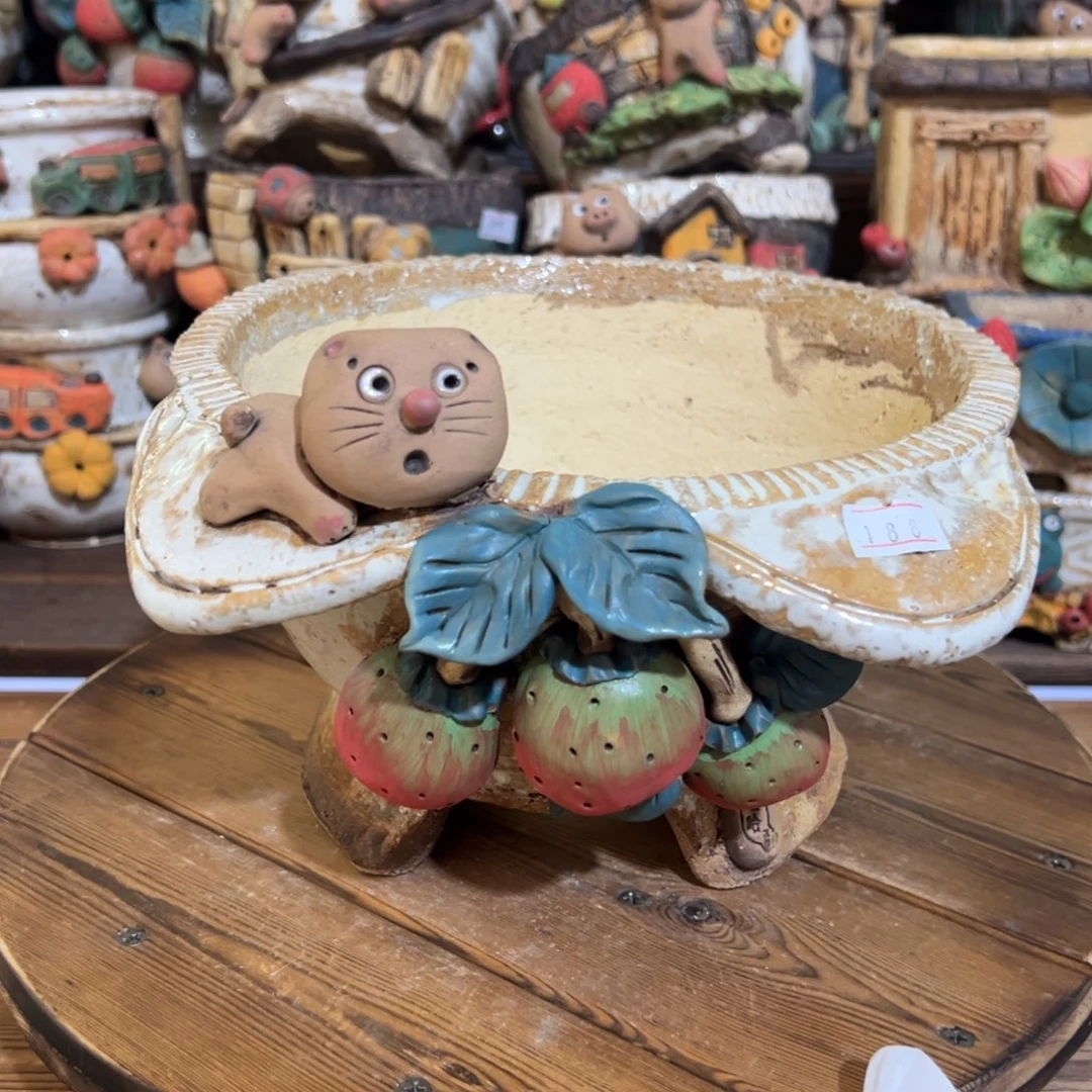 红陶嘻哈多肉花盆