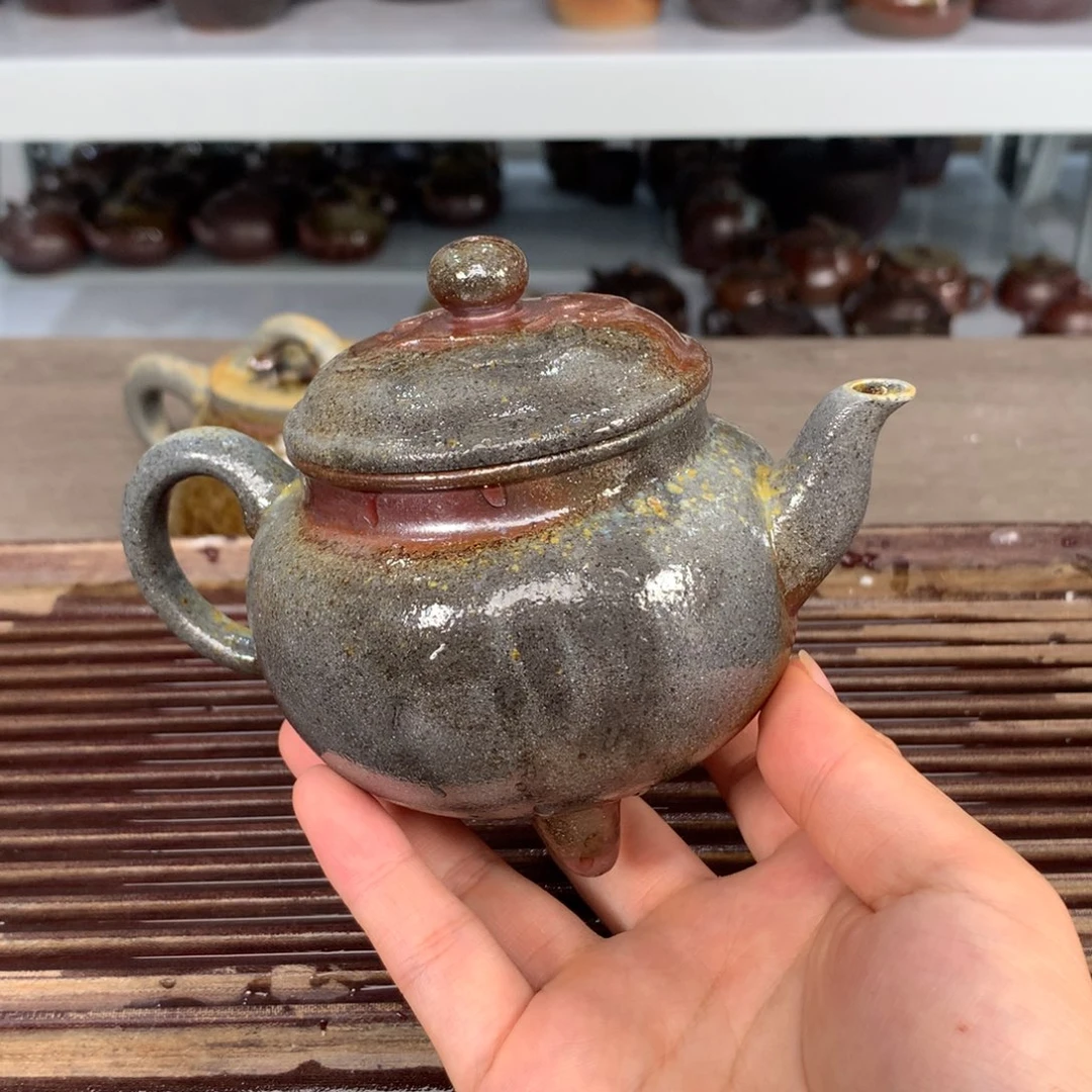 茶壶紫砂纯自然柴烧