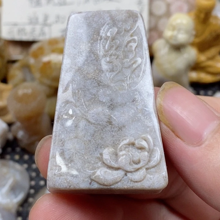 颈饰未镶嵌硅化珊瑚（珊瑚玉）小