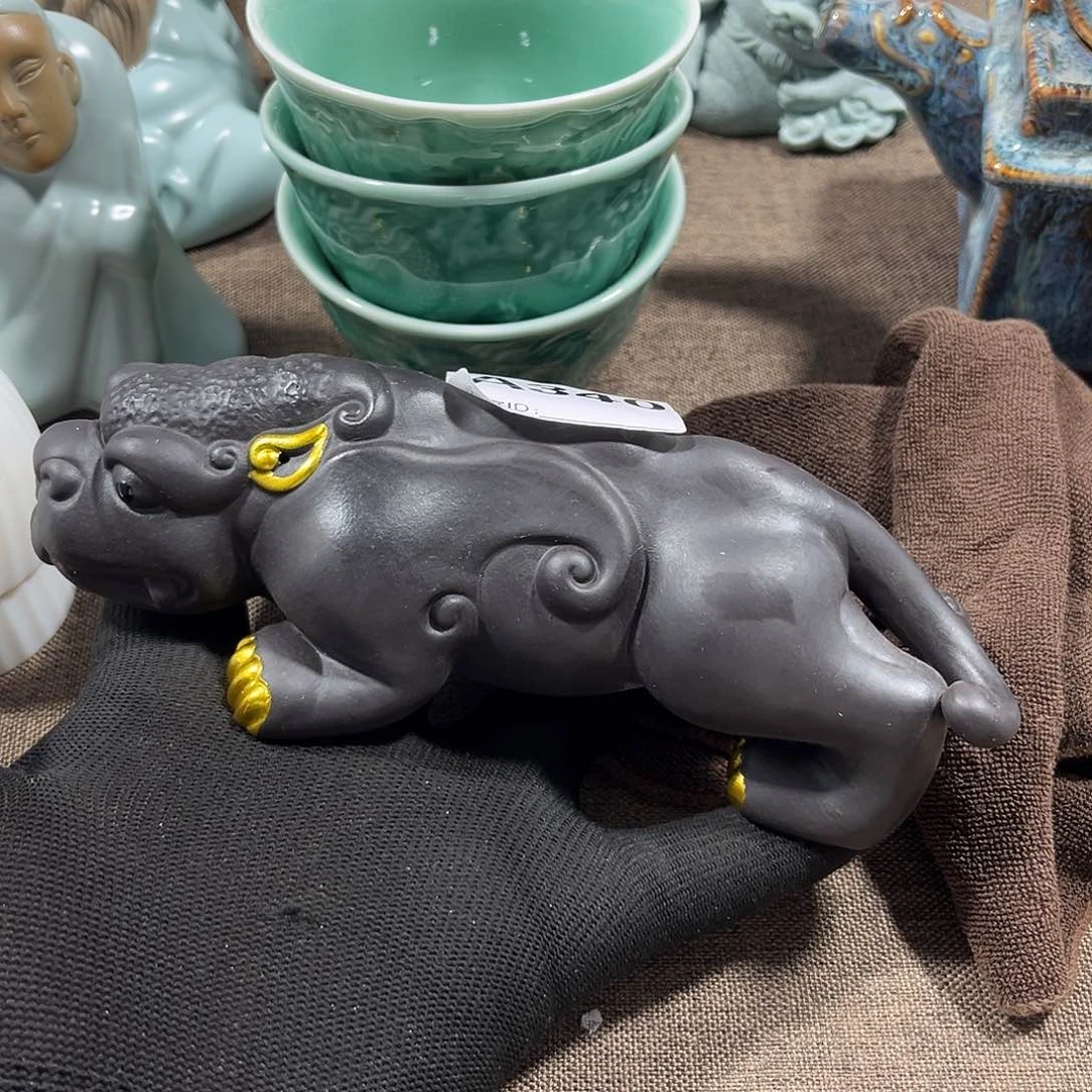 瓷片茶摆件工艺品摆件666