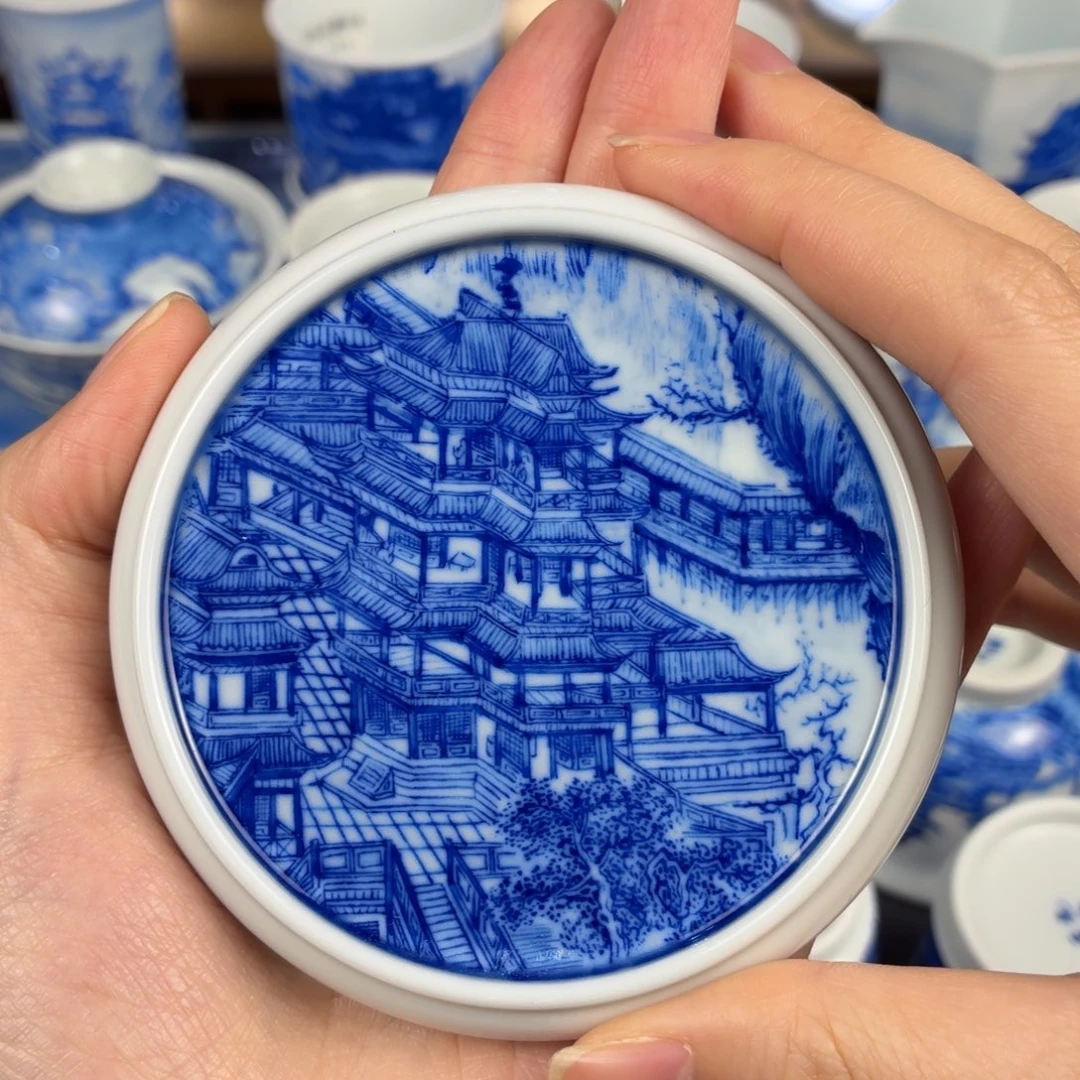 景德镇纯手工陶瓷盖置