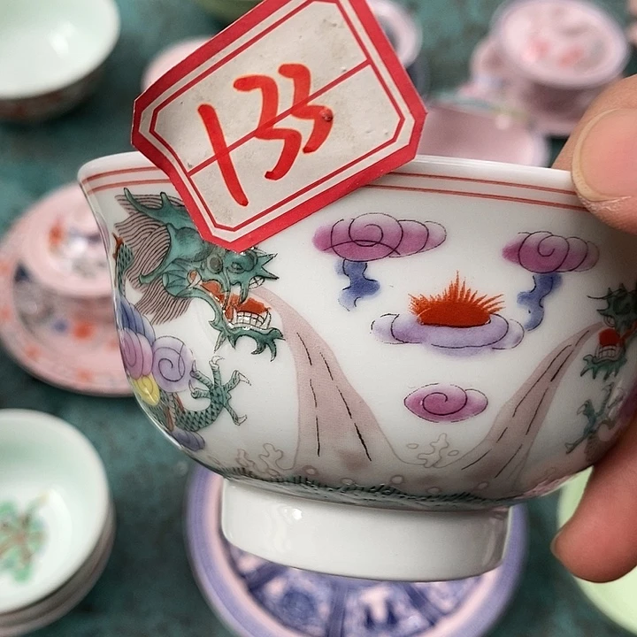 摆件陶绿稀土133号4.5寸碗