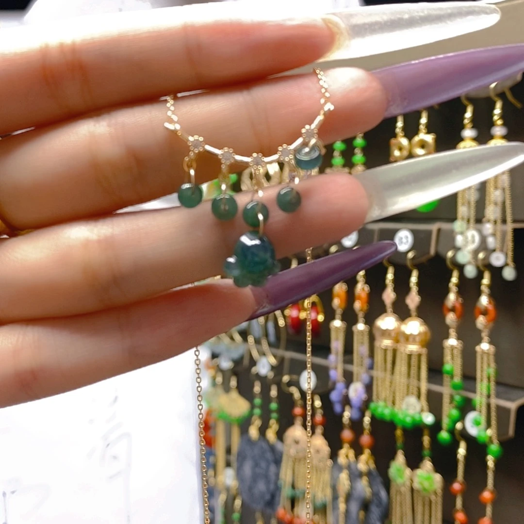 翡翠合金耳饰翡翠