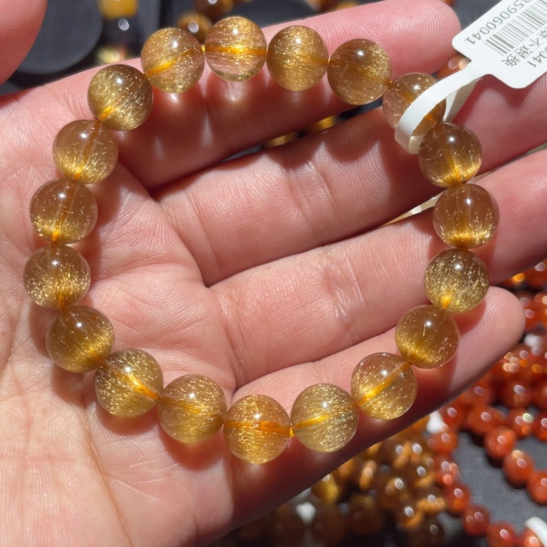 水晶手链未镶嵌尾狐猫眼发晶9.8mm左右