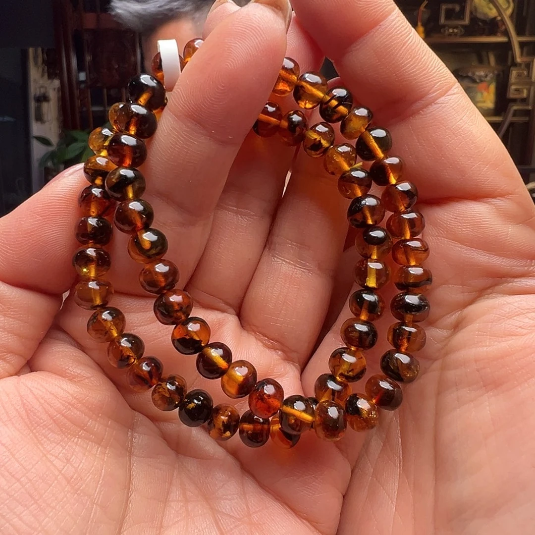 琥珀未镶嵌裸石抚顺琥珀10220-6七多样性发其一