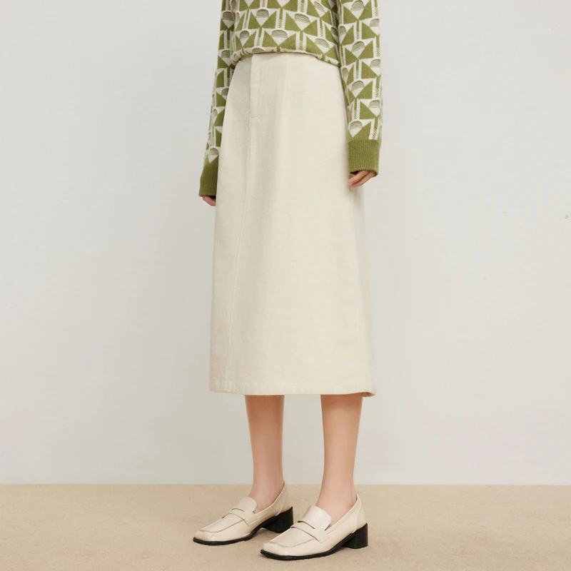 【尚雅专属】Elva'Island女秋冬2024年高腰过膝A字裙子