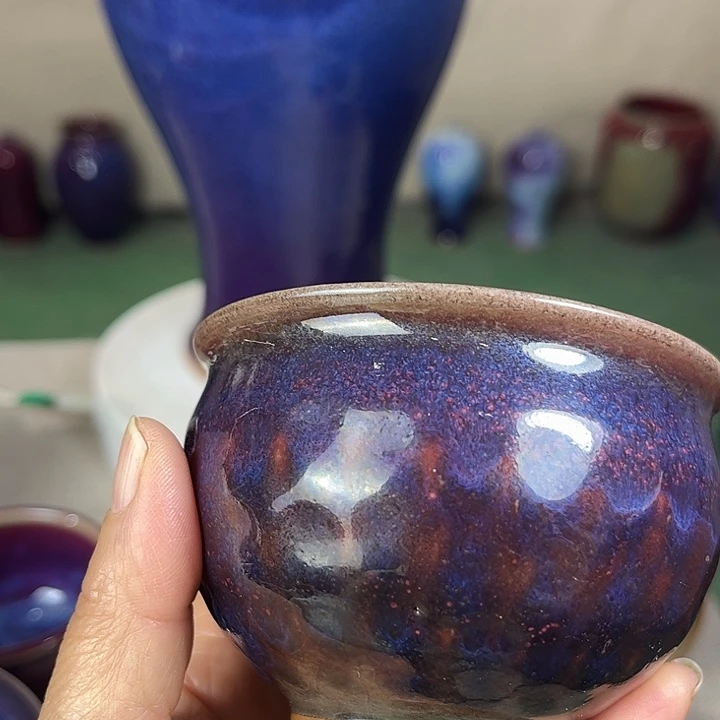 瓷片垂*者钧瓷手工艺品杯子