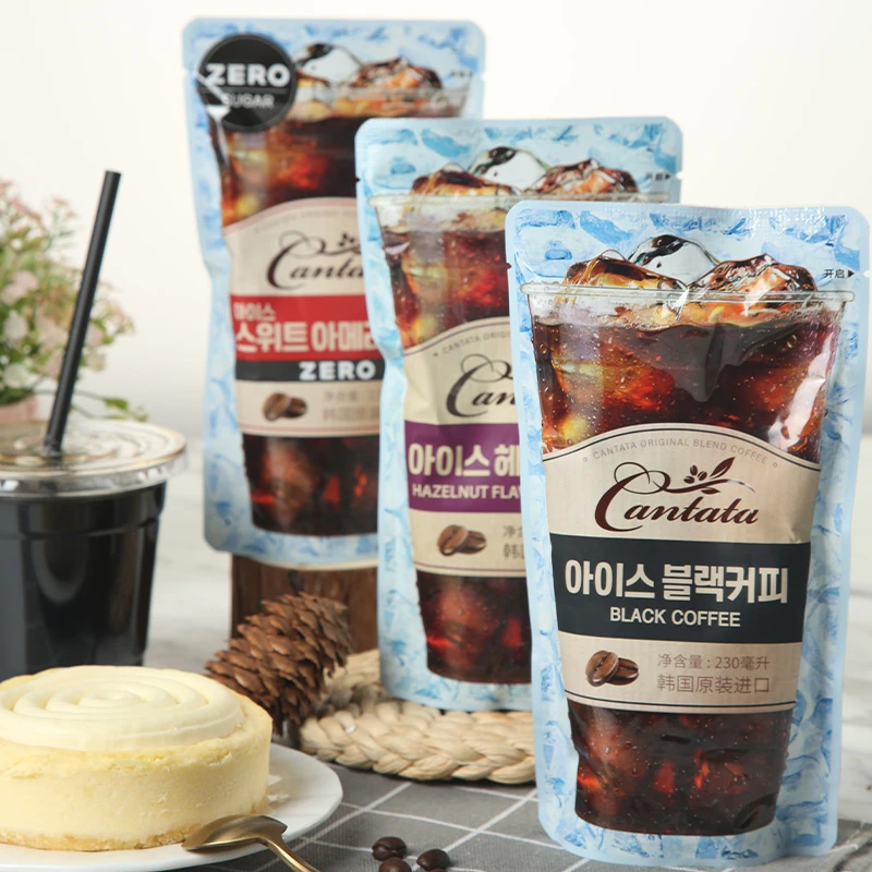 行货正品韩国进口乐天康塔塔黑咖啡饮料甜美式咖啡榛子焦糖即饮