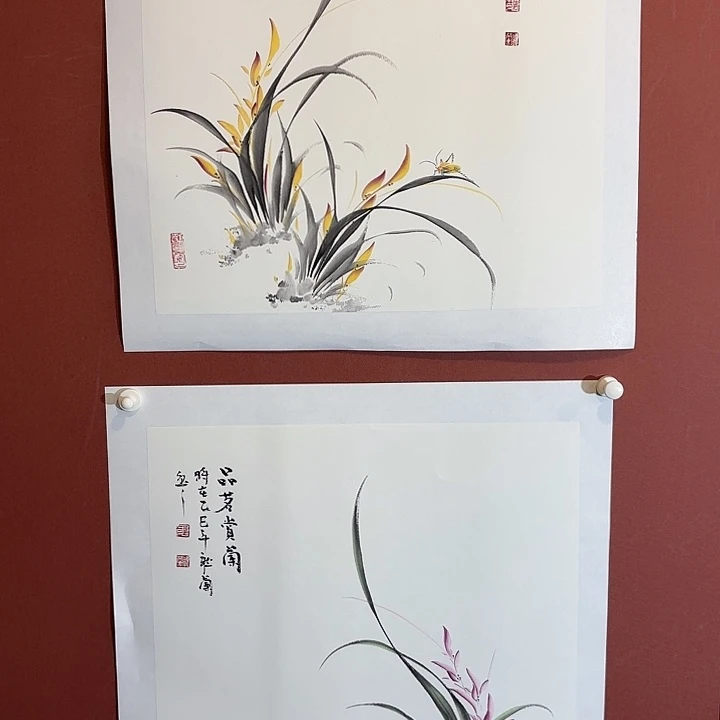 国画听兰老师花鸟
