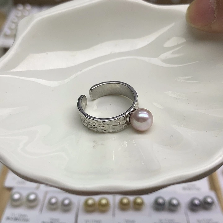 淡水珍珠戒指钛钢