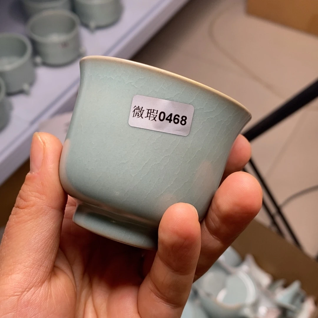 瓷片恽*汝州原矿原釉微瑕0468