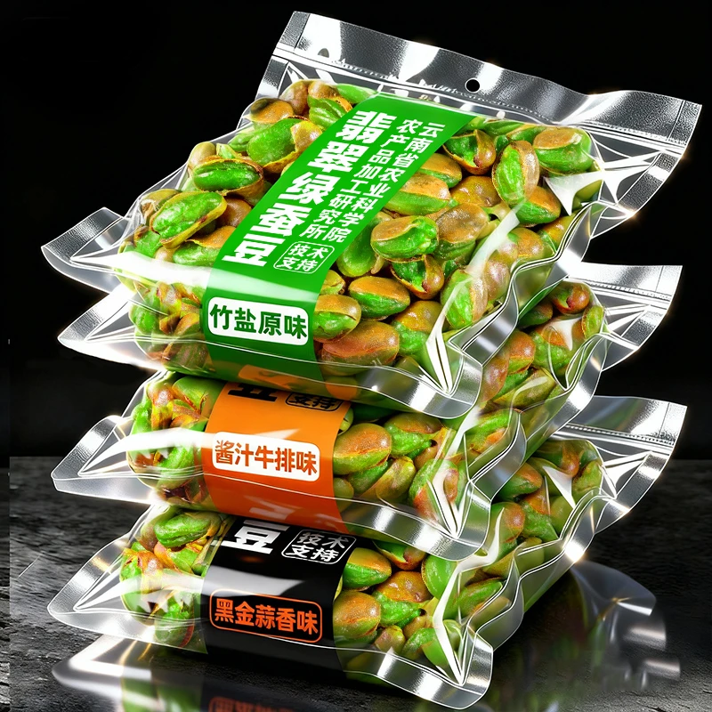 农科院云南保山绿心蚕豆竹盐原味蒜香味牛排味胡豆下酒菜炒货零食