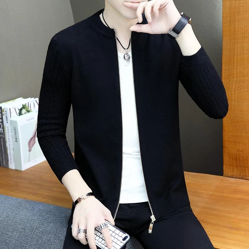 奥莱正品针织开衫男士外套2026年新款薄款轻熟风衣毛衫潮流春秋季