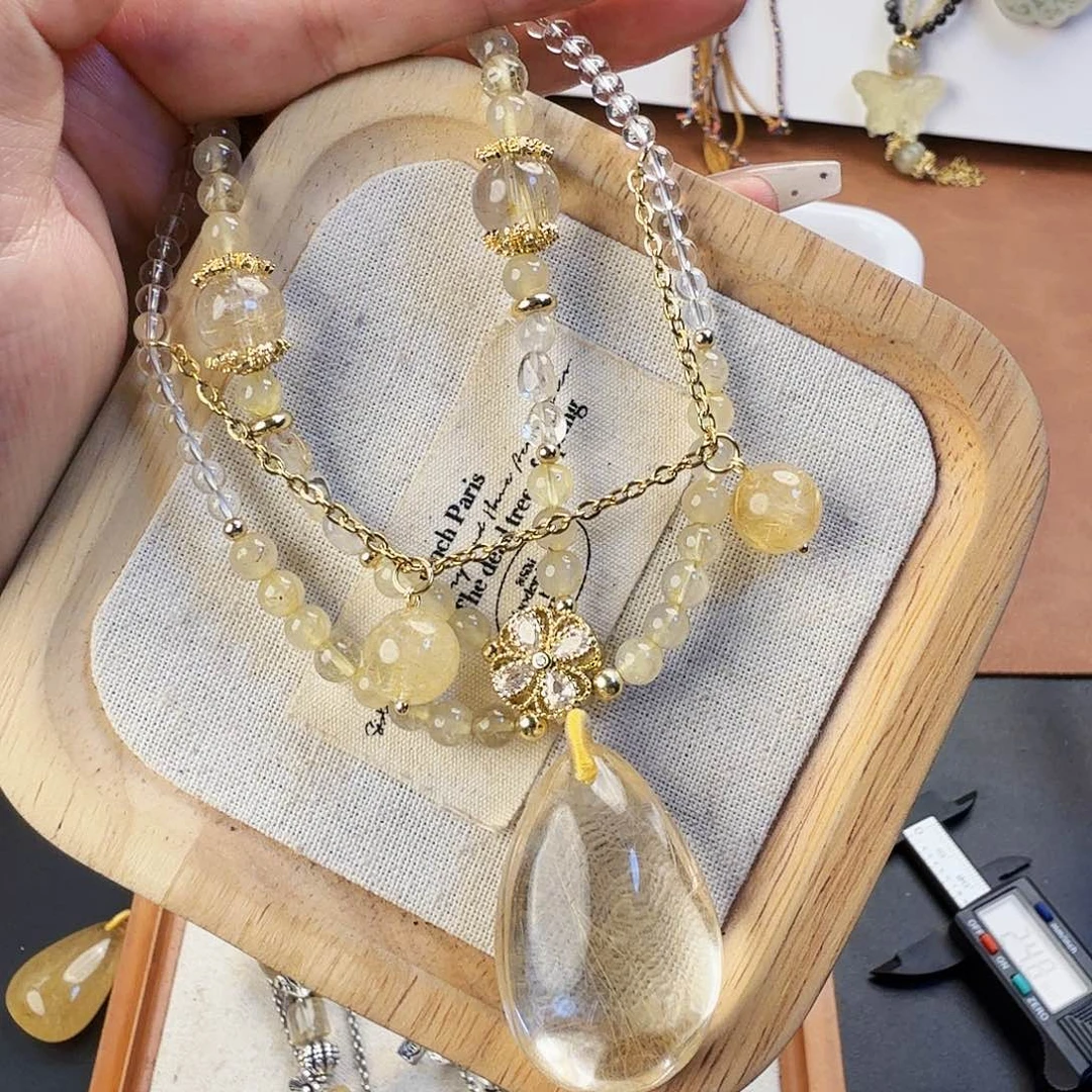 水晶手链合金金发晶项链