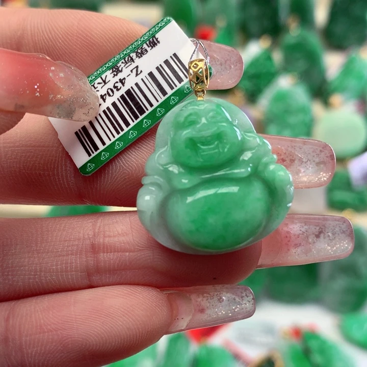 翡翠颈饰18K金镶嵌挂件