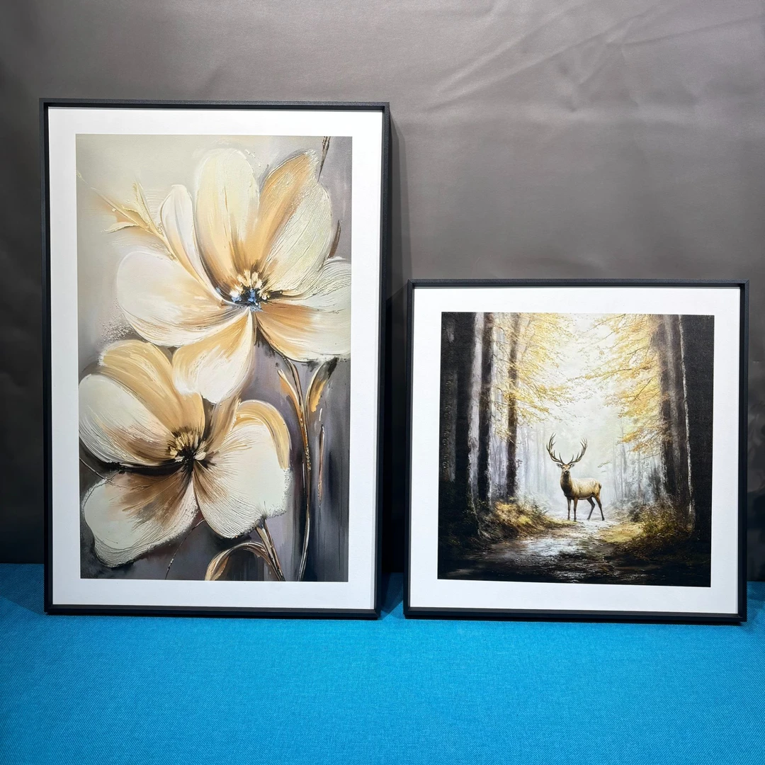 现代北欧客厅装饰画高端皮雕挂画双联大气时尚065