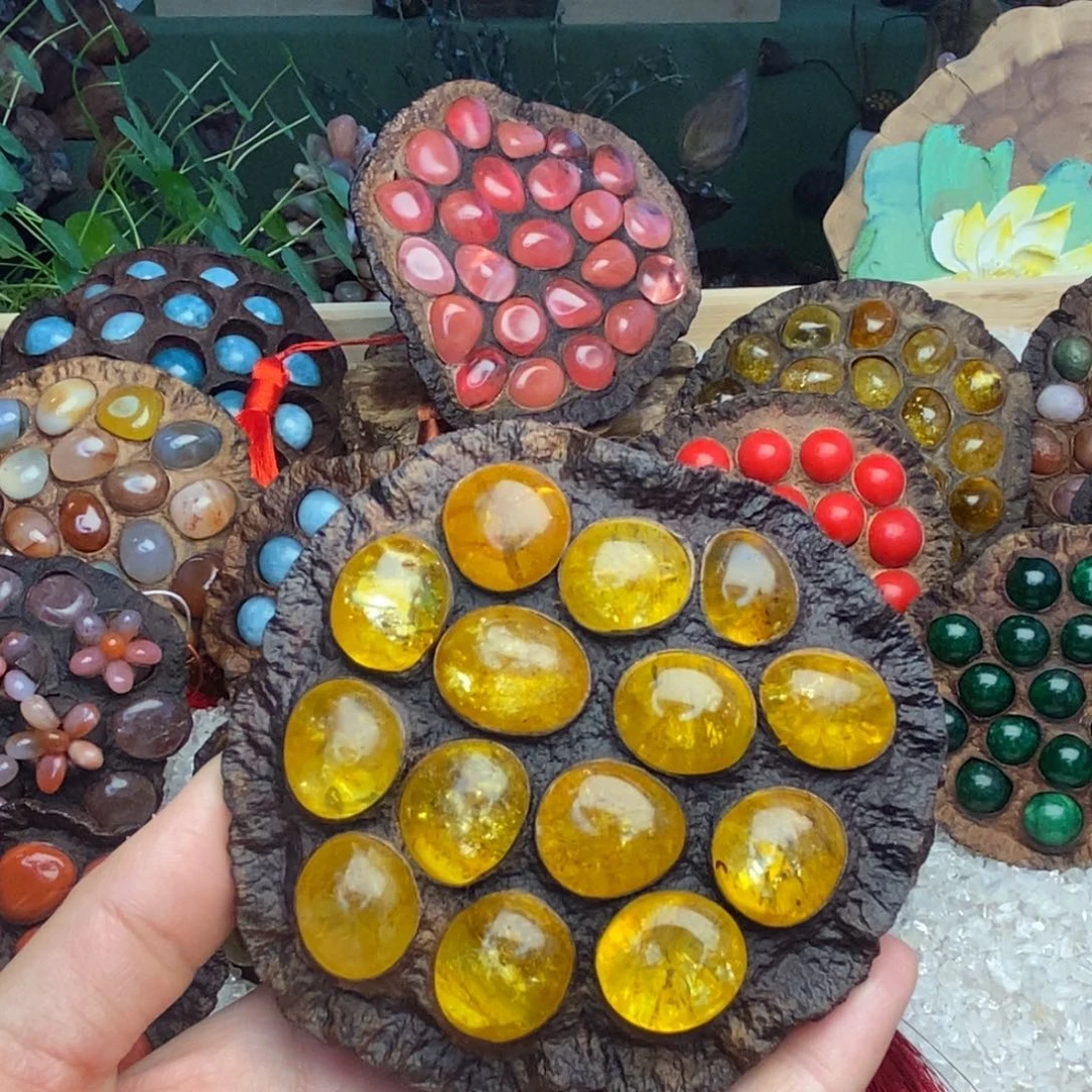 石材木石院子的莲蓬摆件19