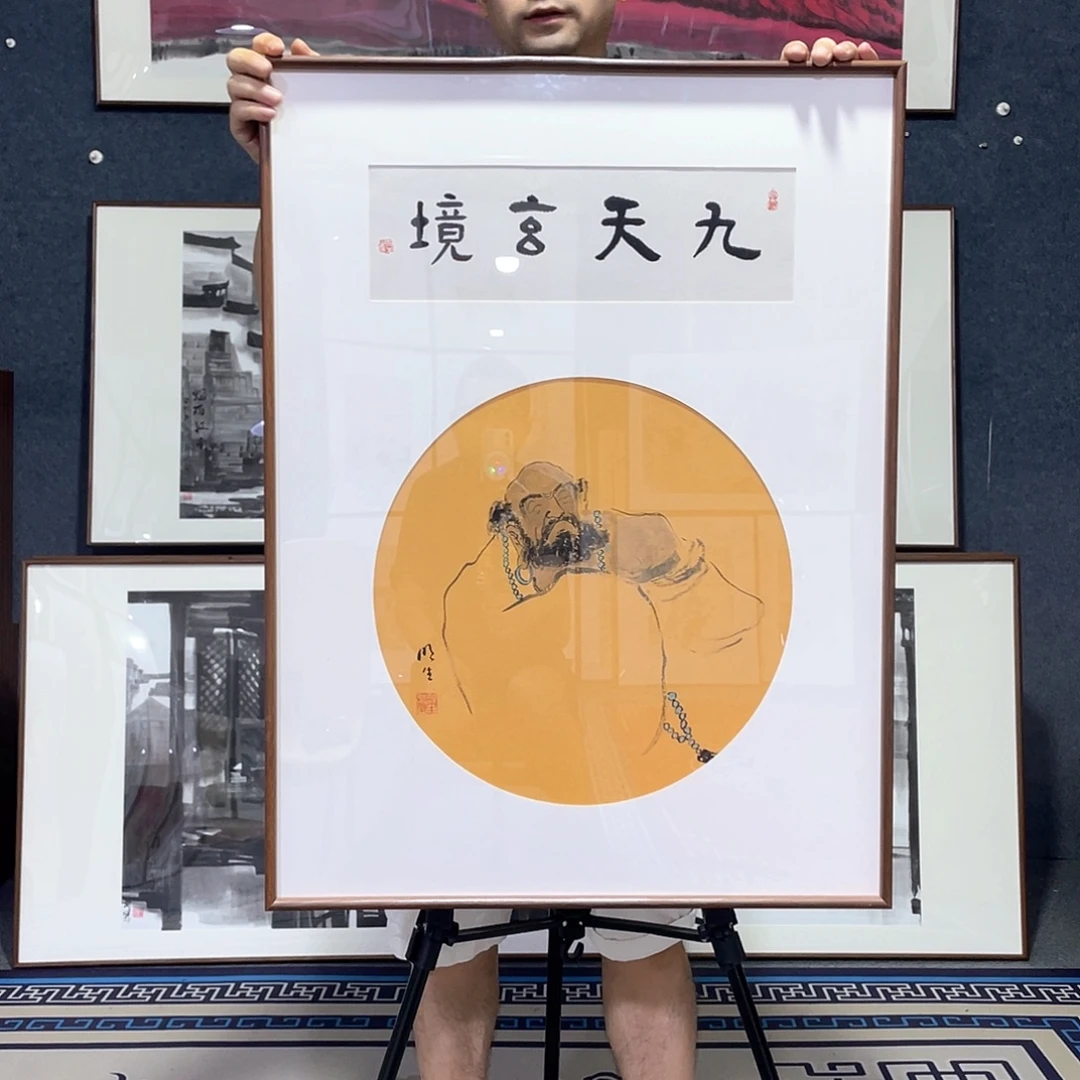 国画手绘画作品带框60/80