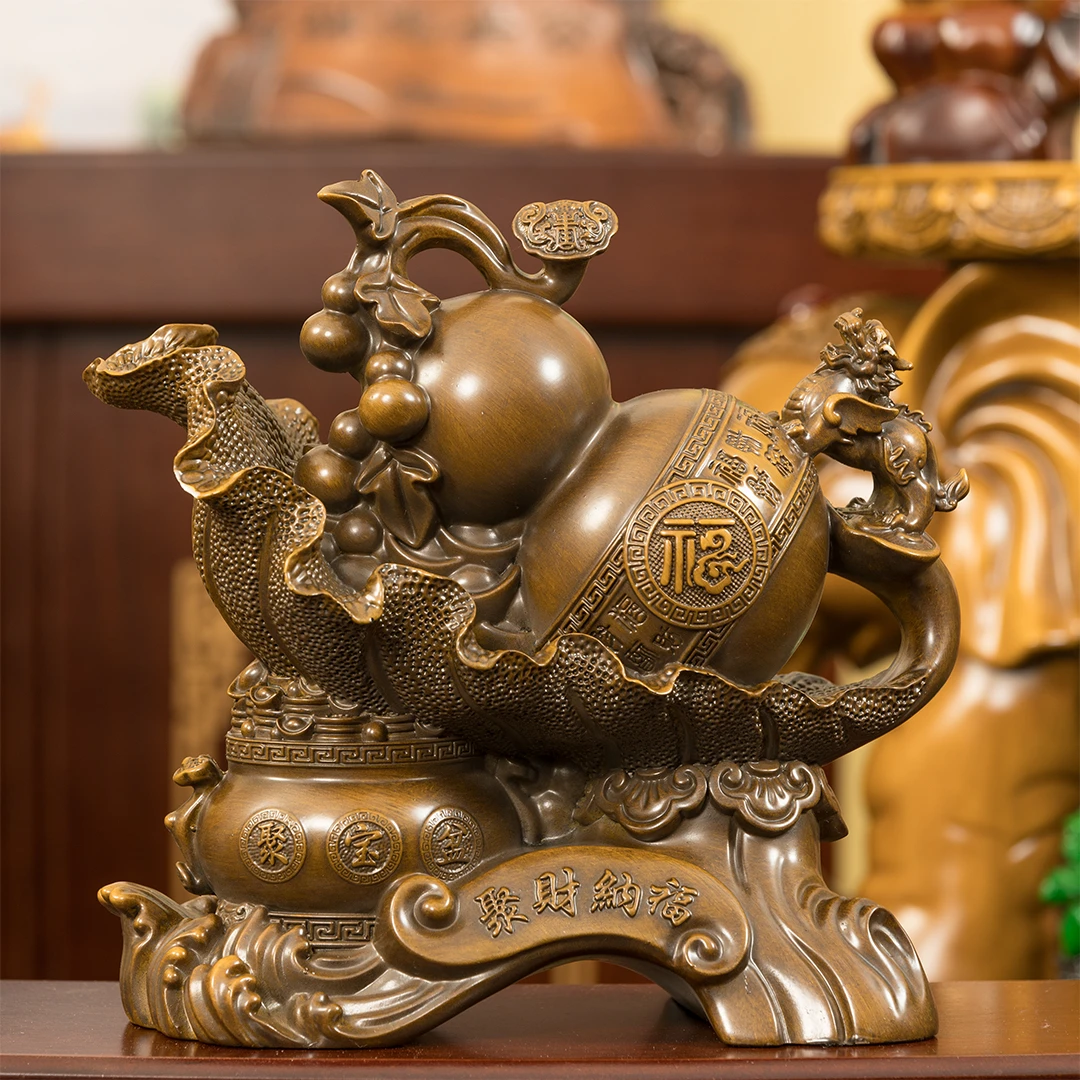 聚财纳福小葫芦摆件.尺寸长约17高约18 玖玖工艺