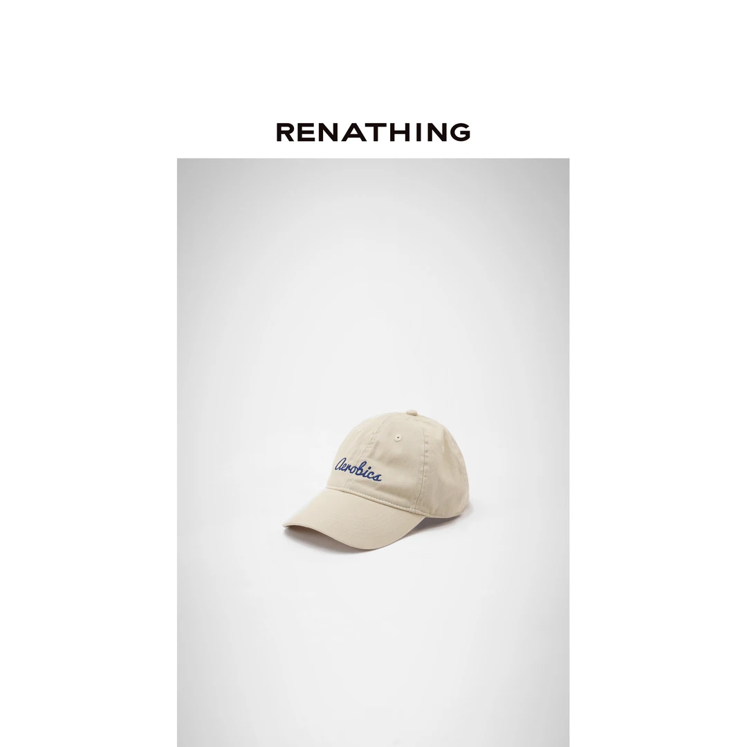 【RENATHING】刺绣标语弯檐帽