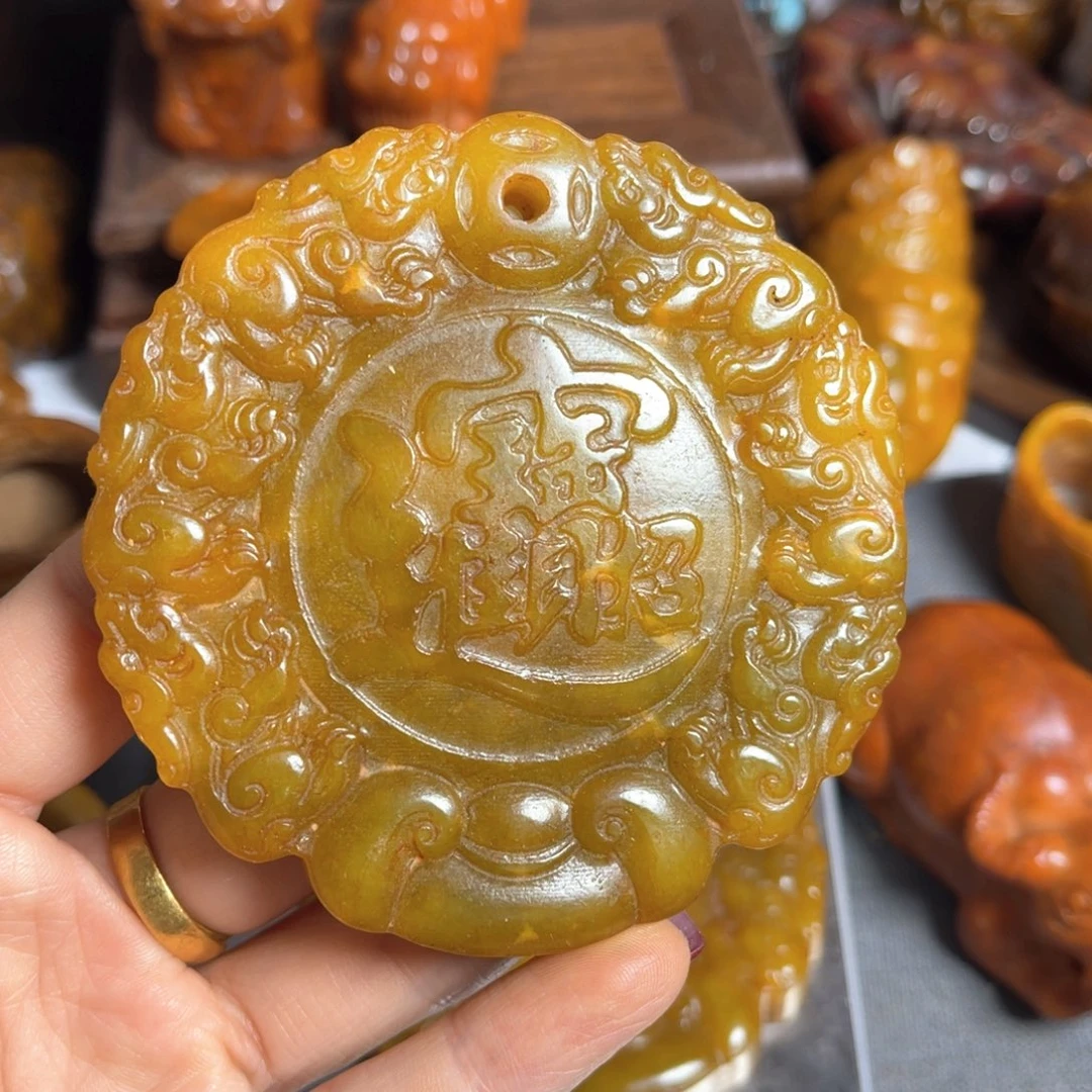 蛇纹石玉合金颈饰