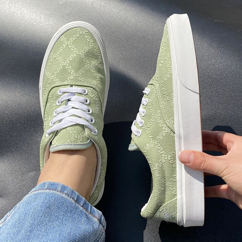 潮流男士休闲帆布鞋硫化低帮春季透气小众厚底胶粘鞋时尚薄款