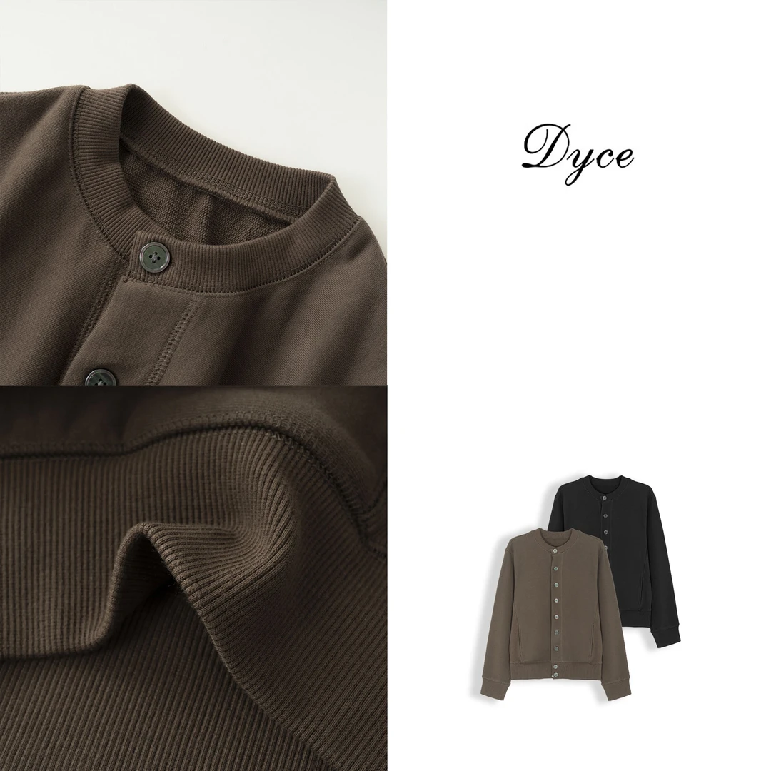 圆领卫衣外套女早春2025新款小众休闲排扣长袖开衫