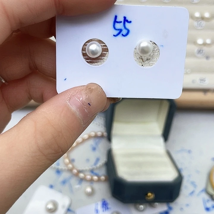 淡水珍珠耳饰银S925镶嵌江*