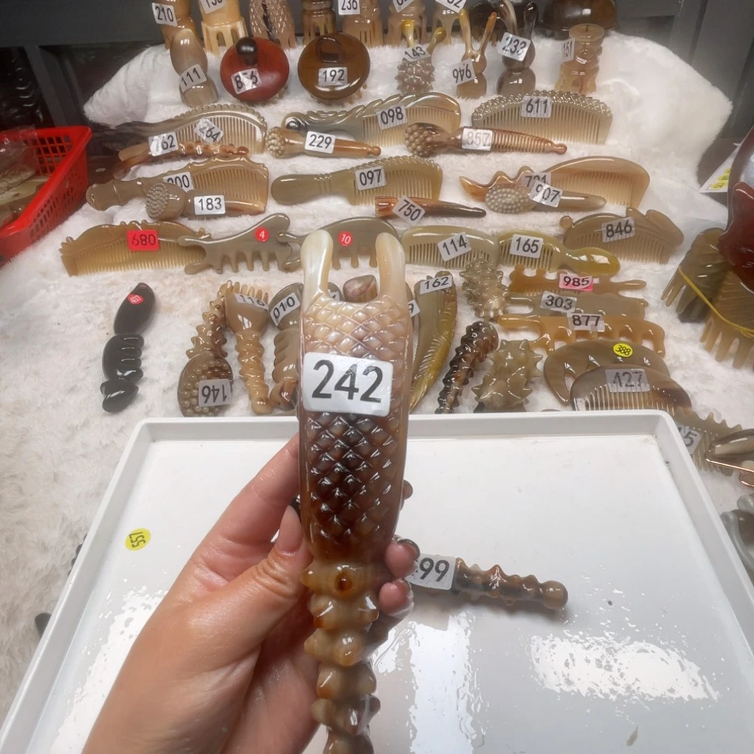 紫***滢牛角梳牛角福利款