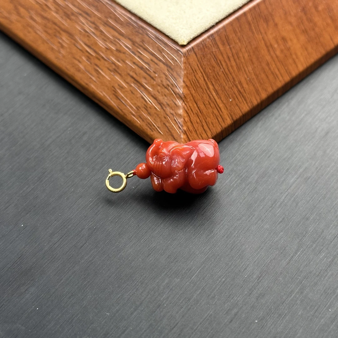 【送福珠宝】云南保山精工设计款DIY小象宝宝吊坠滴溜配饰10*16MM