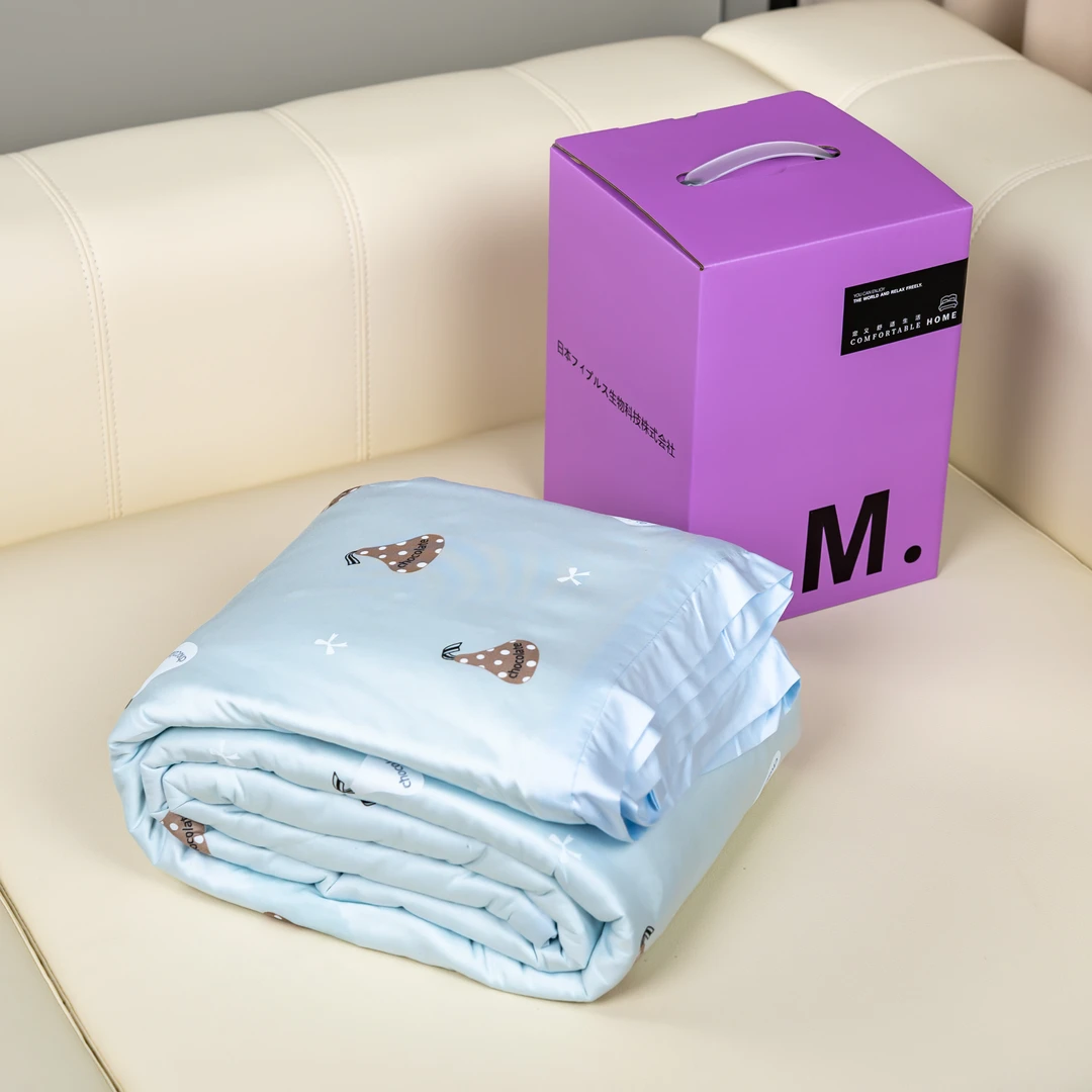 【京かわ会社】莱赛尔天丝夏凉被 蓝色巧克力