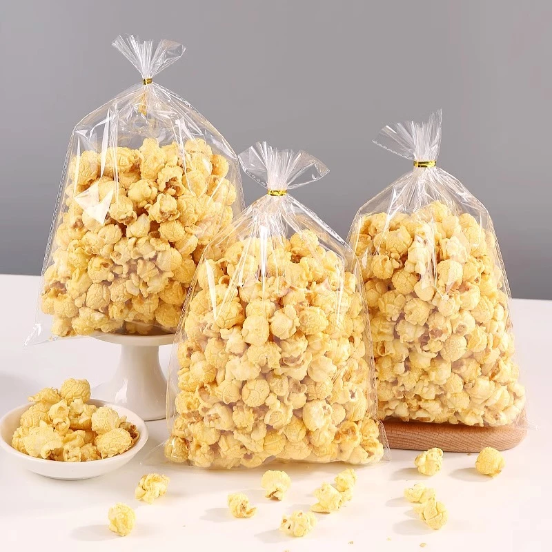 节日网红过年爆米花专用防潮防油透明食品袋食品级配扎丝包装袋