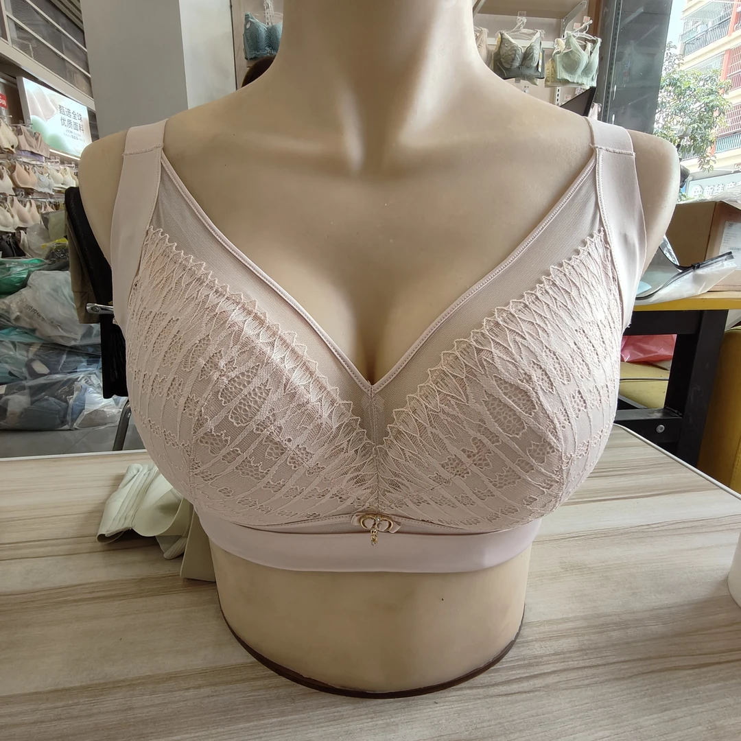 1337CDE大胸显小记忆软钢圈文胸蕾丝薄款调整型收副乳宽文胸带衣