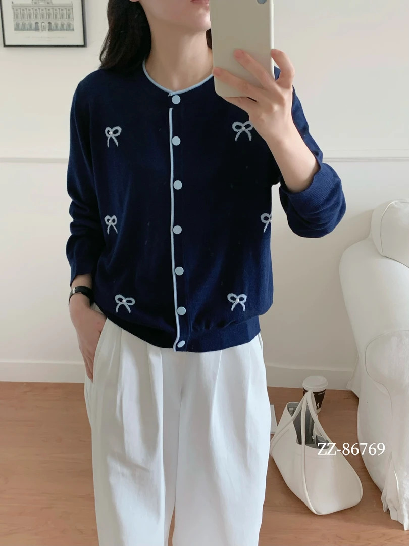 2025新款网红爆款别致针织衫上衣高级感春季开衫毛衣86769