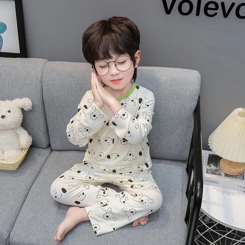 儿童莫代尔薄款睡衣2025新款男童春秋夏款空调家居服男孩宝宝睡衣