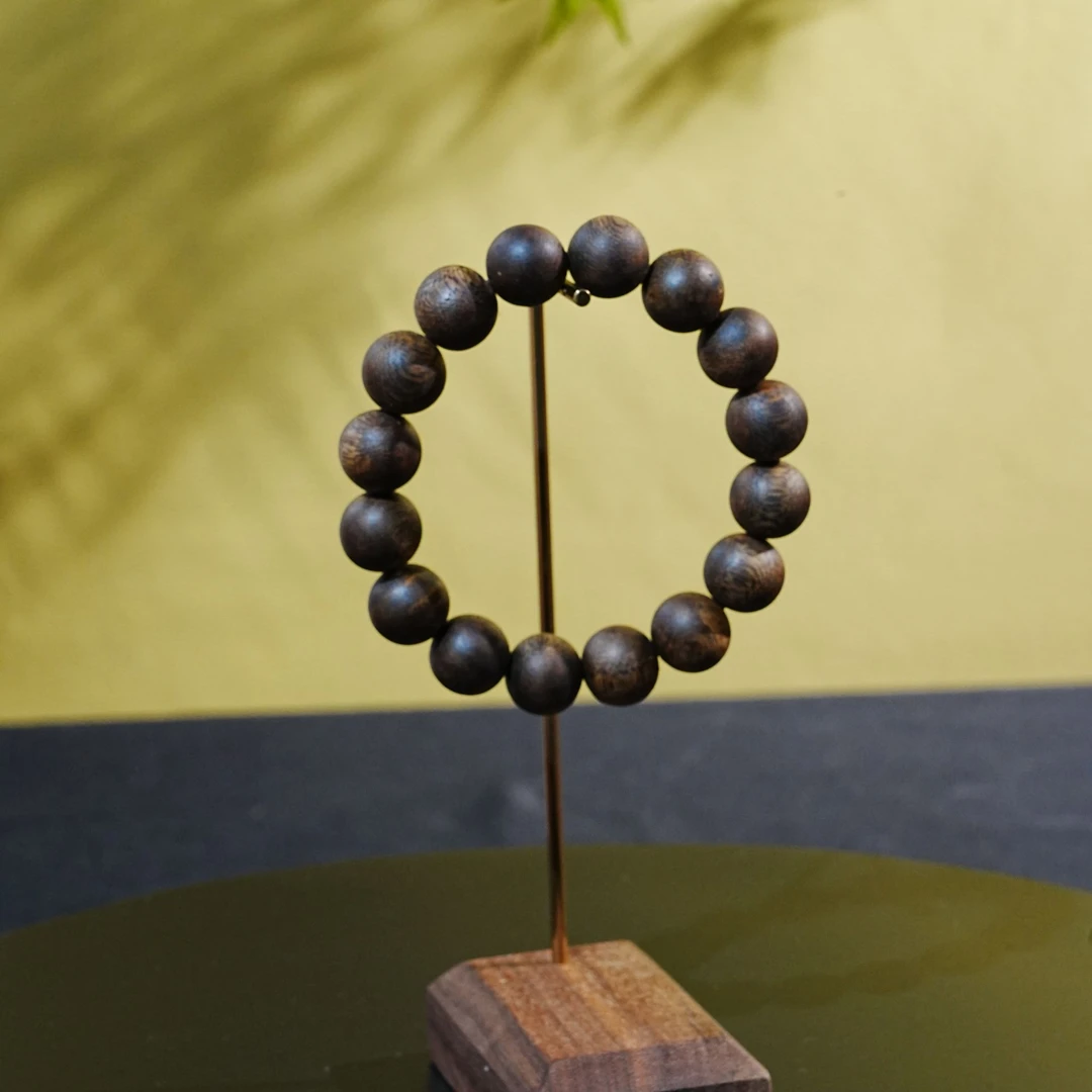 文莱黑棋蛇皮纹软丝老料沉香手串 1.46cm 16.86g 250909069  A