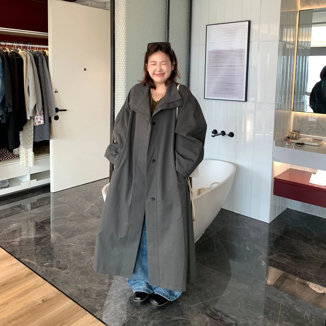 Q了个T 微胖mm飒飒风衣