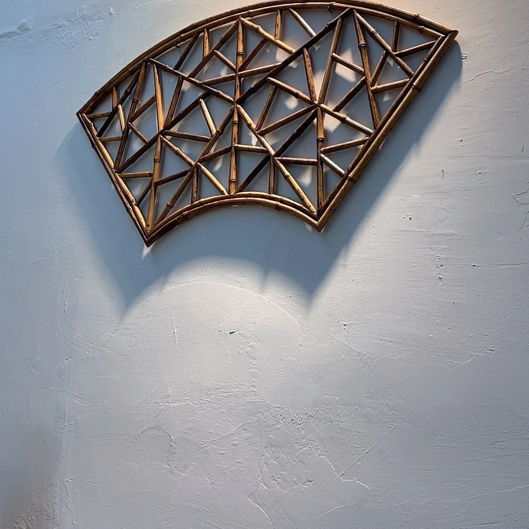 扇型梅鹿竹窗花窗花