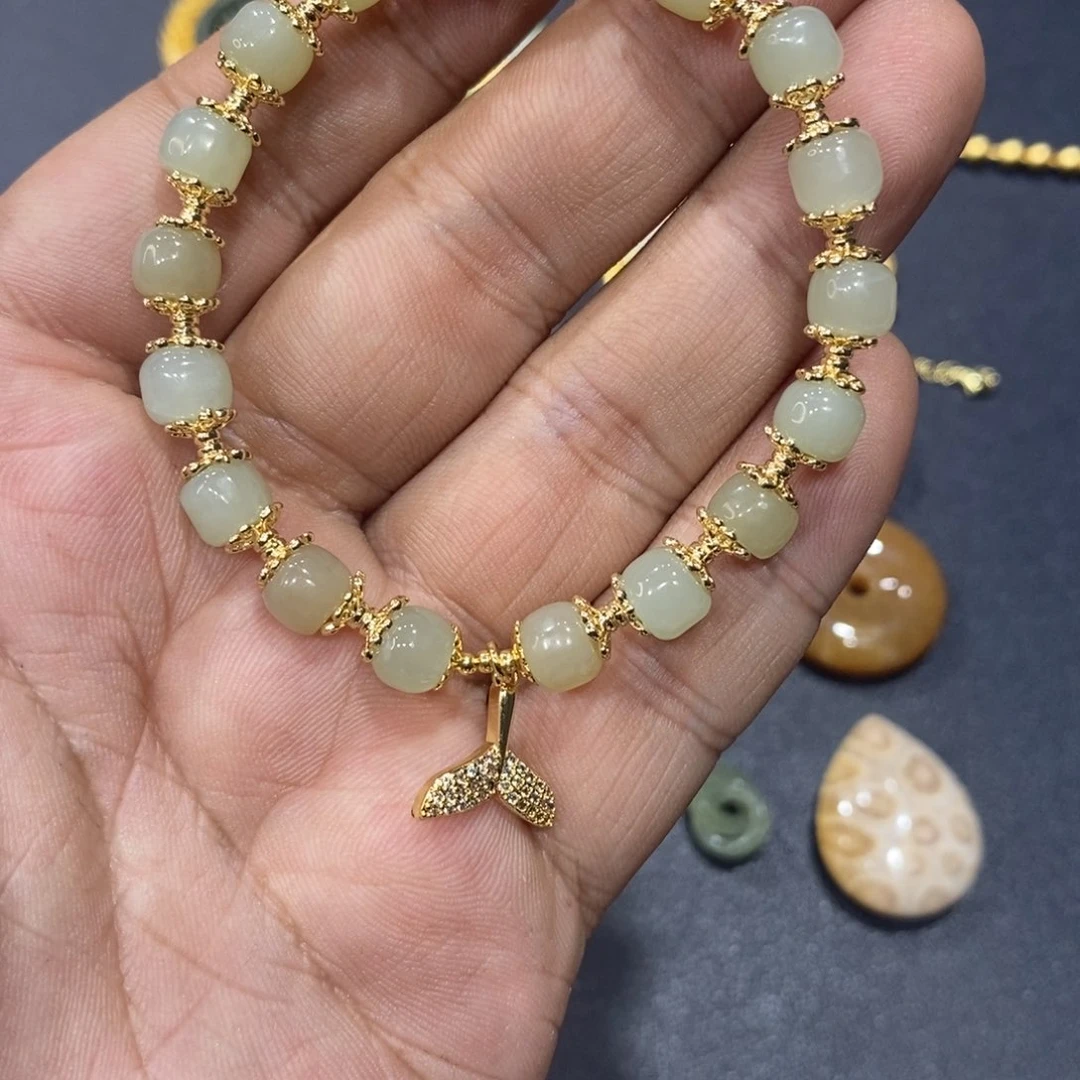 和田玉手串未镶嵌小***?