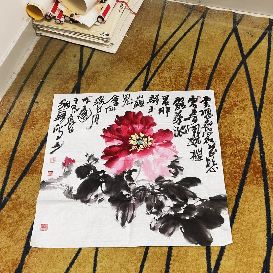 国画在**情68/68郑钢峰手绘画心