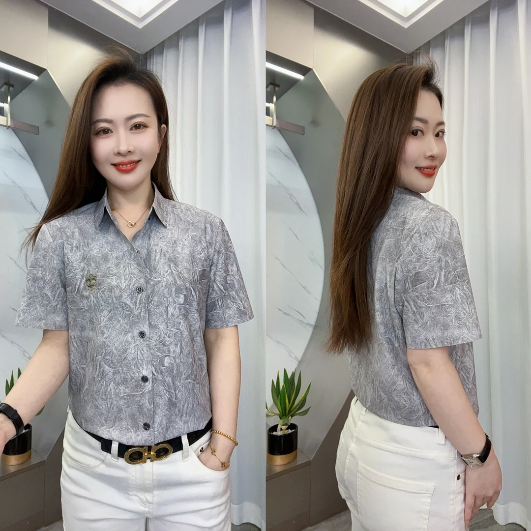 [森度男装]2025时尚潮流男士夏季日常百搭轻奢高级感网红休闲衬衫