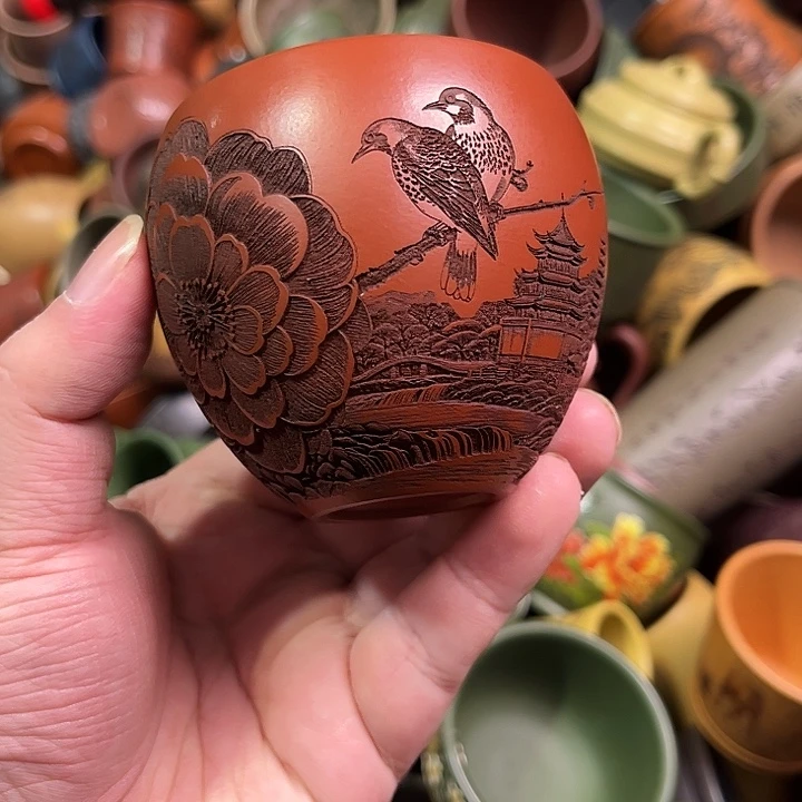 紫砂茶杯全手工紫砂主人杯