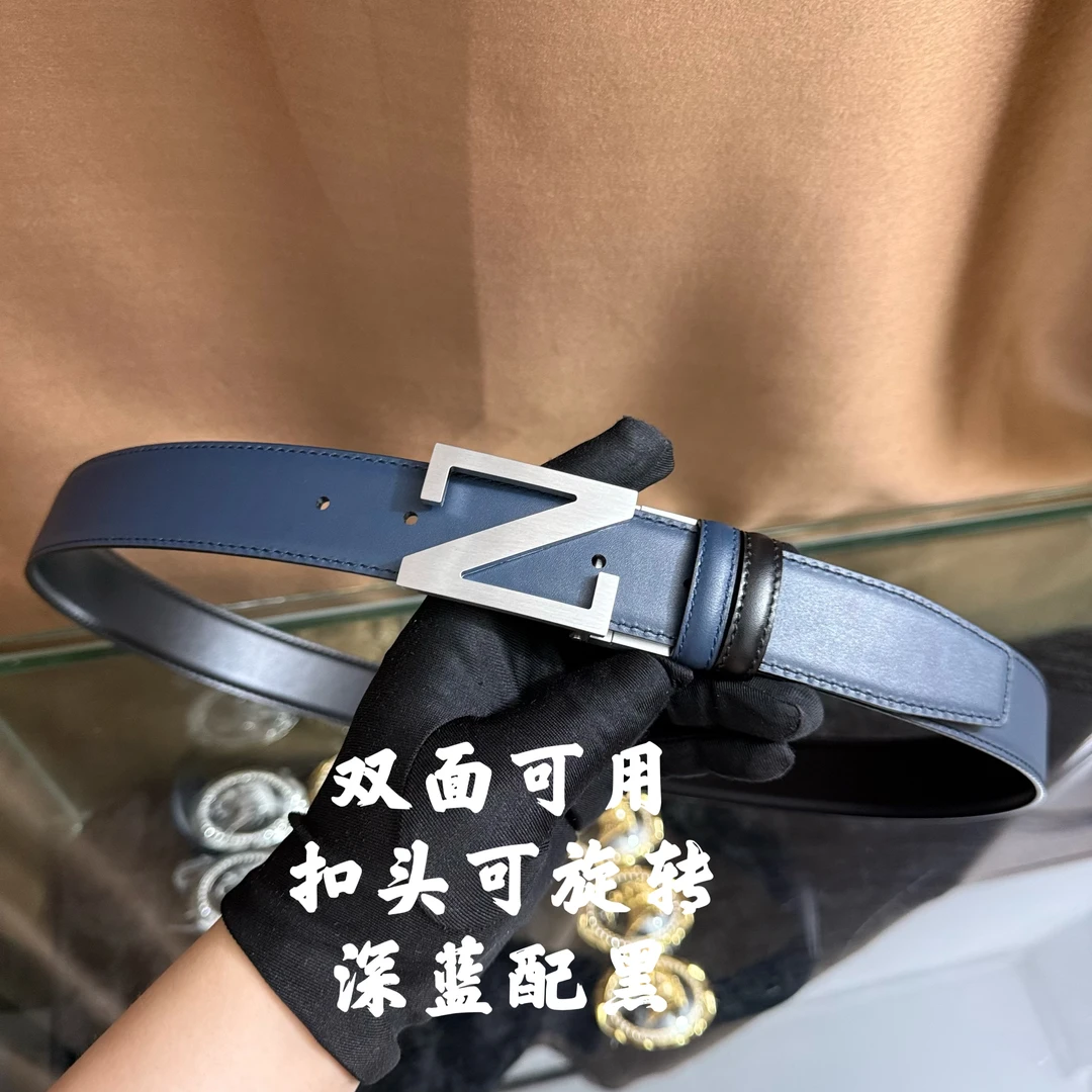 新款男士皮带百搭高档休闲Z字母牛皮腰带青中老年时尚商务年轻潮