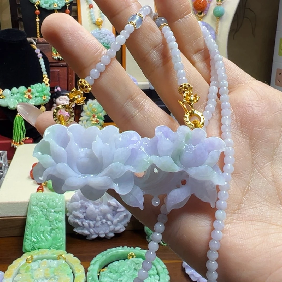 玉***曦翡翠未镶嵌项链冰