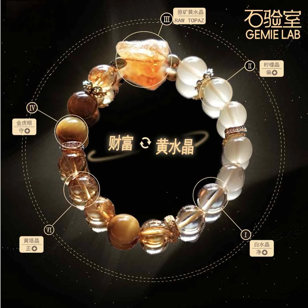 【金源脉】石验室 |富来原矿黄水晶手串金虎眼黄塔晶多样性发其一