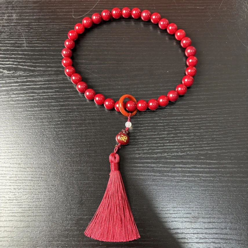 SCP023 原生态菩提 【朱樱红双圈圆珠】12mm