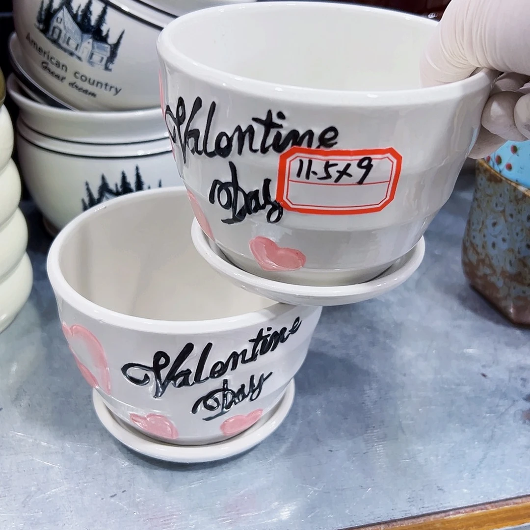 外贸尾单陶瓷花盆凑单10米包邮